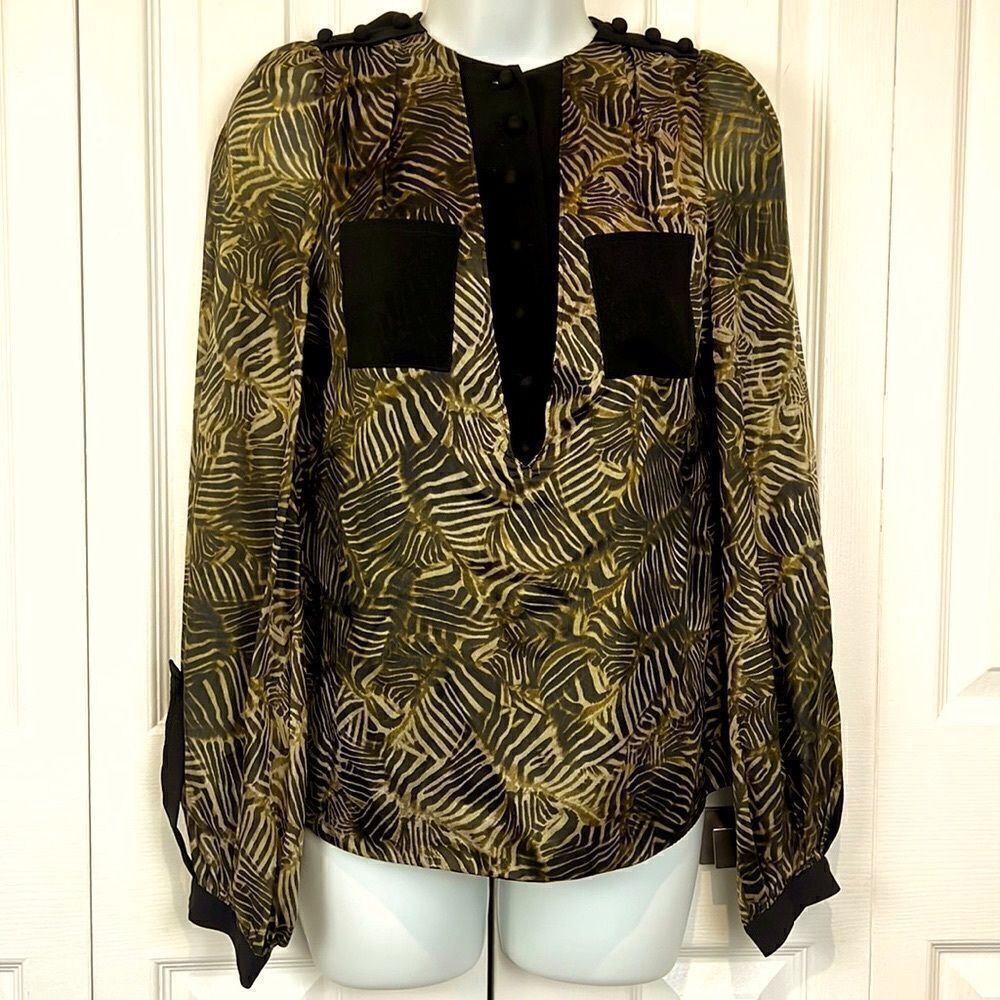 Mackage Collection Silk Long Sleeve Blouse Size S